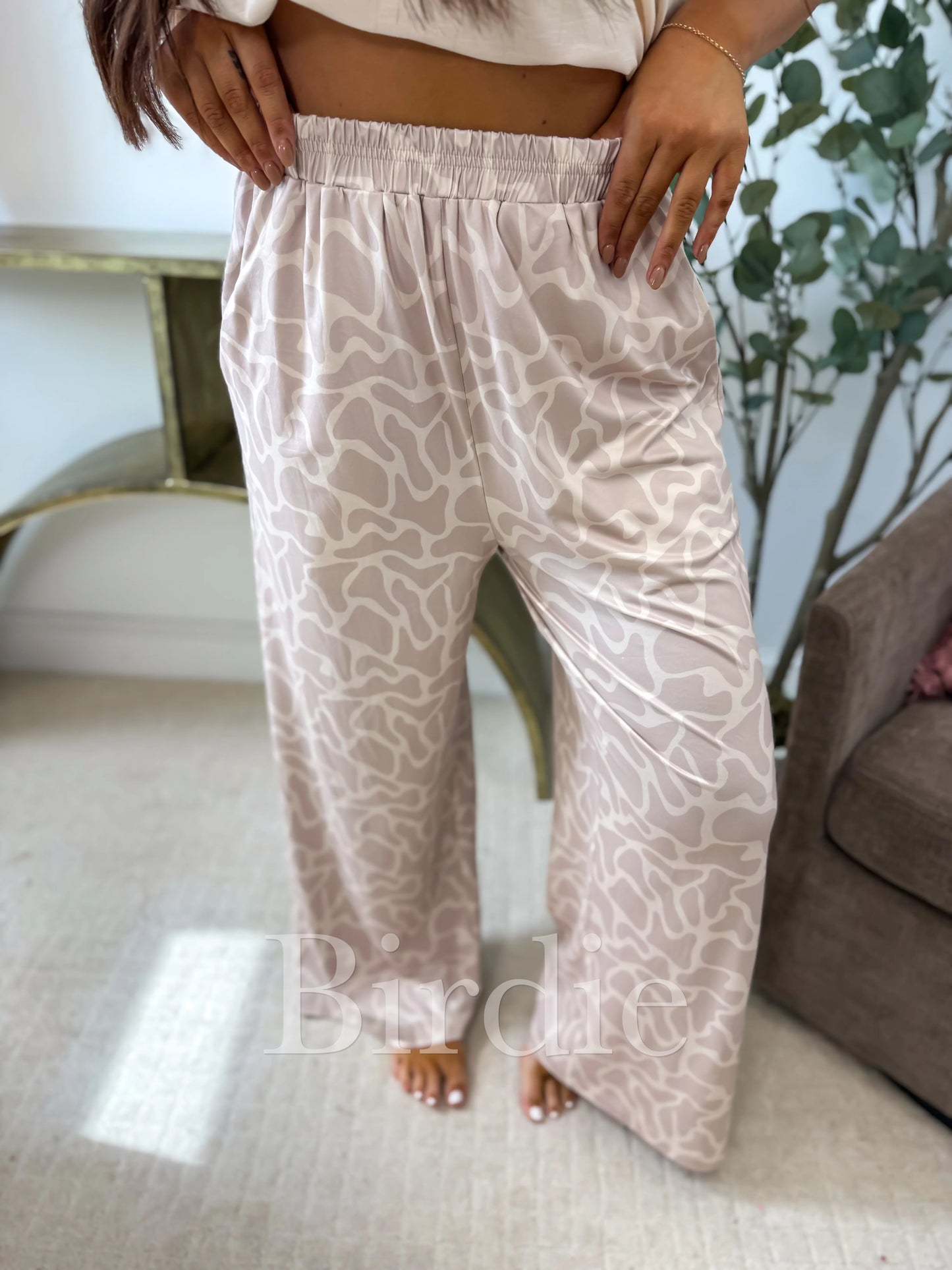 PREORDER - Birdie Flowy Wide Leg Pants - Bare Marsh Camo