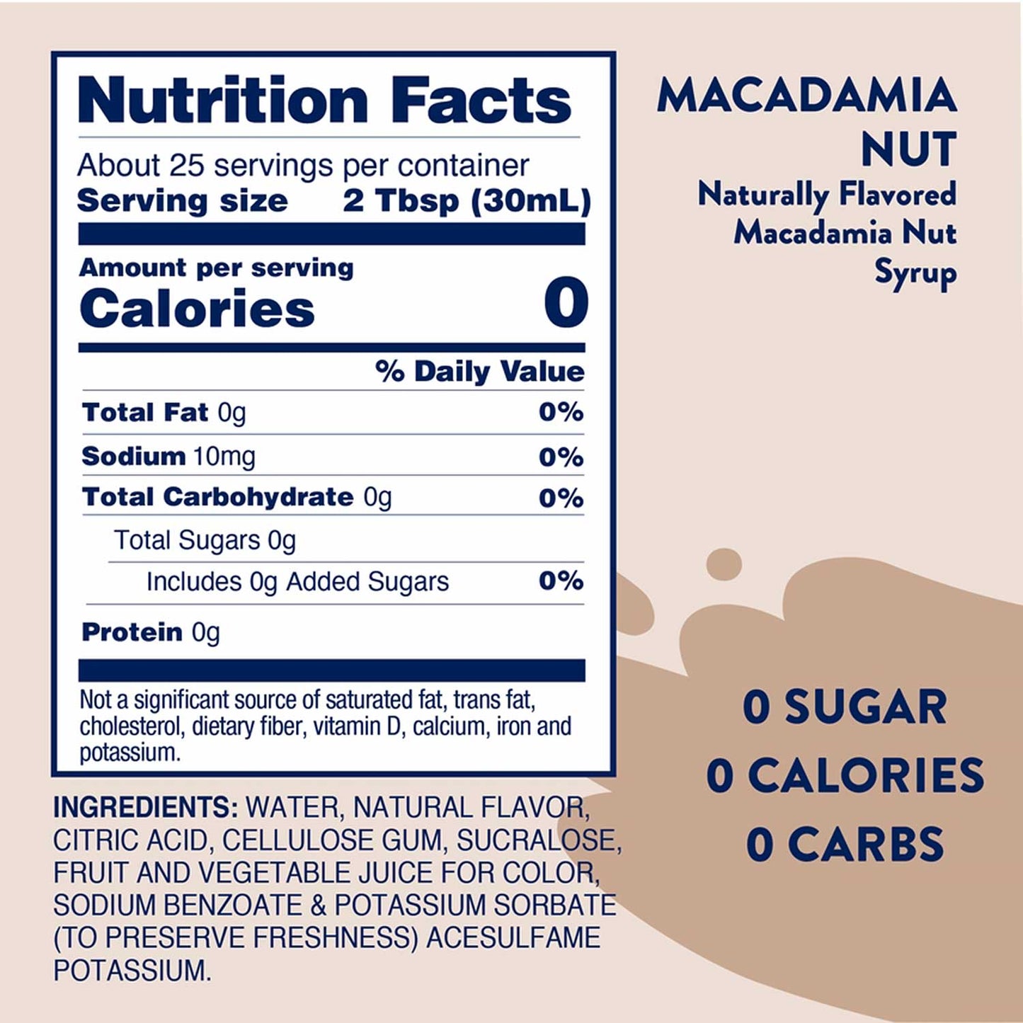 Sugar Free Macadamia Nut Skinny Syrup