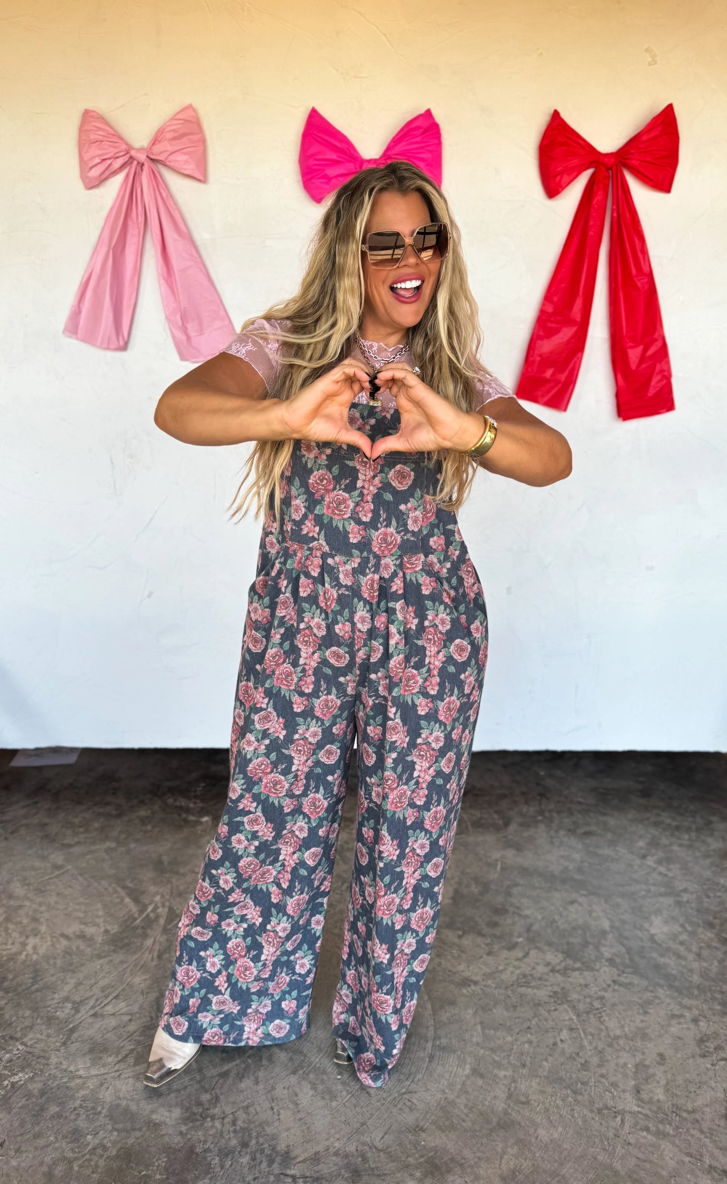 PREORDER - Cassidy Floral Denim Overalls