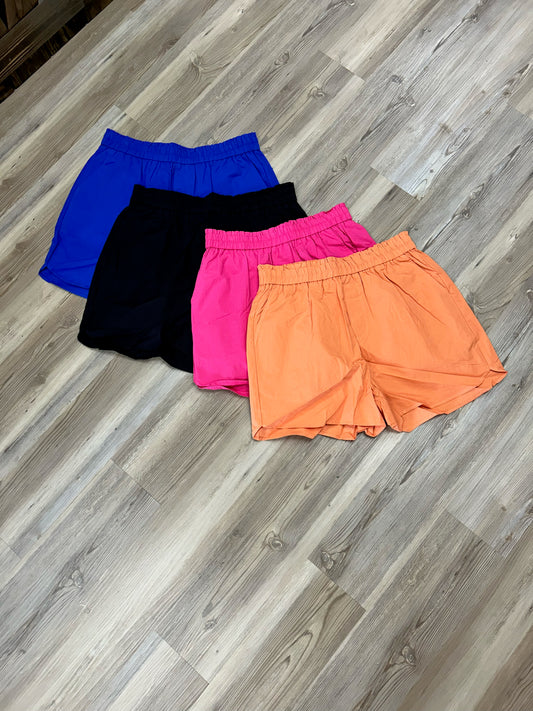 Poplin High Waist Shorts - Asst