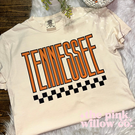 Retro Tennessee Checkered Comfort Colors Graphic Tee