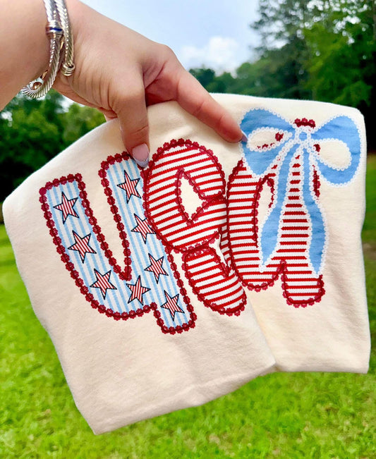 USA Faux Seersucker Comfort Colors Tee