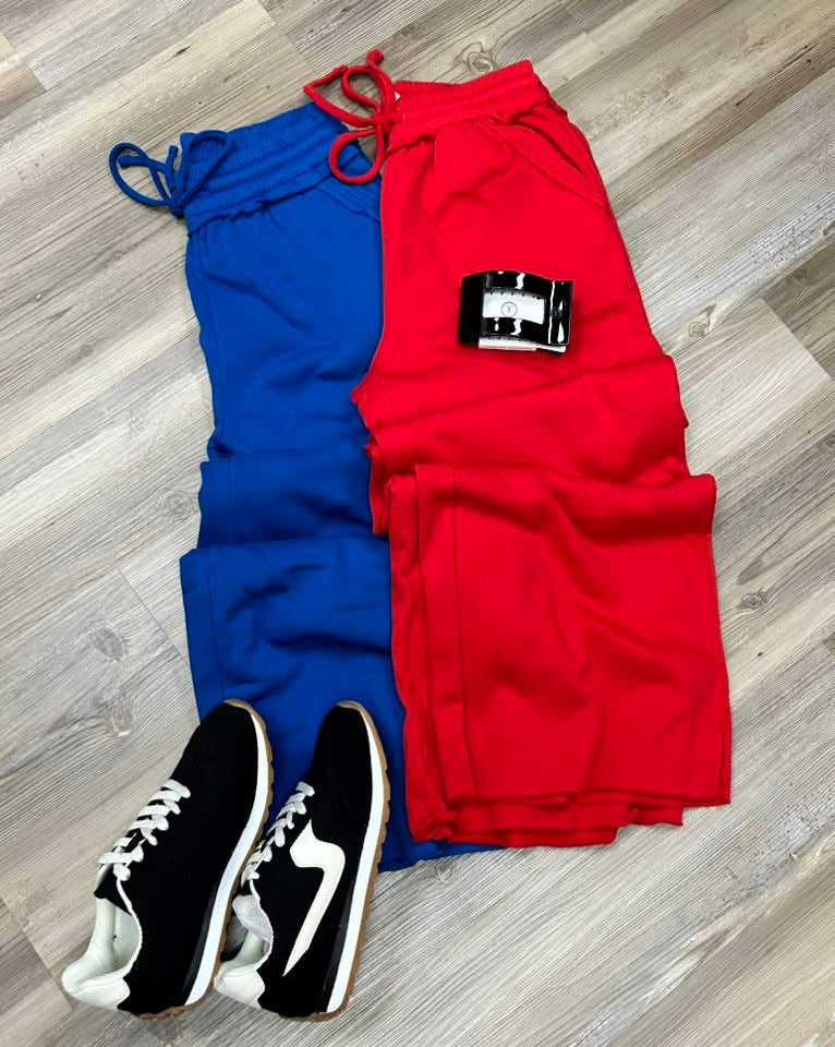 Fleece Wide Leg Sweatpants - Asst Colors