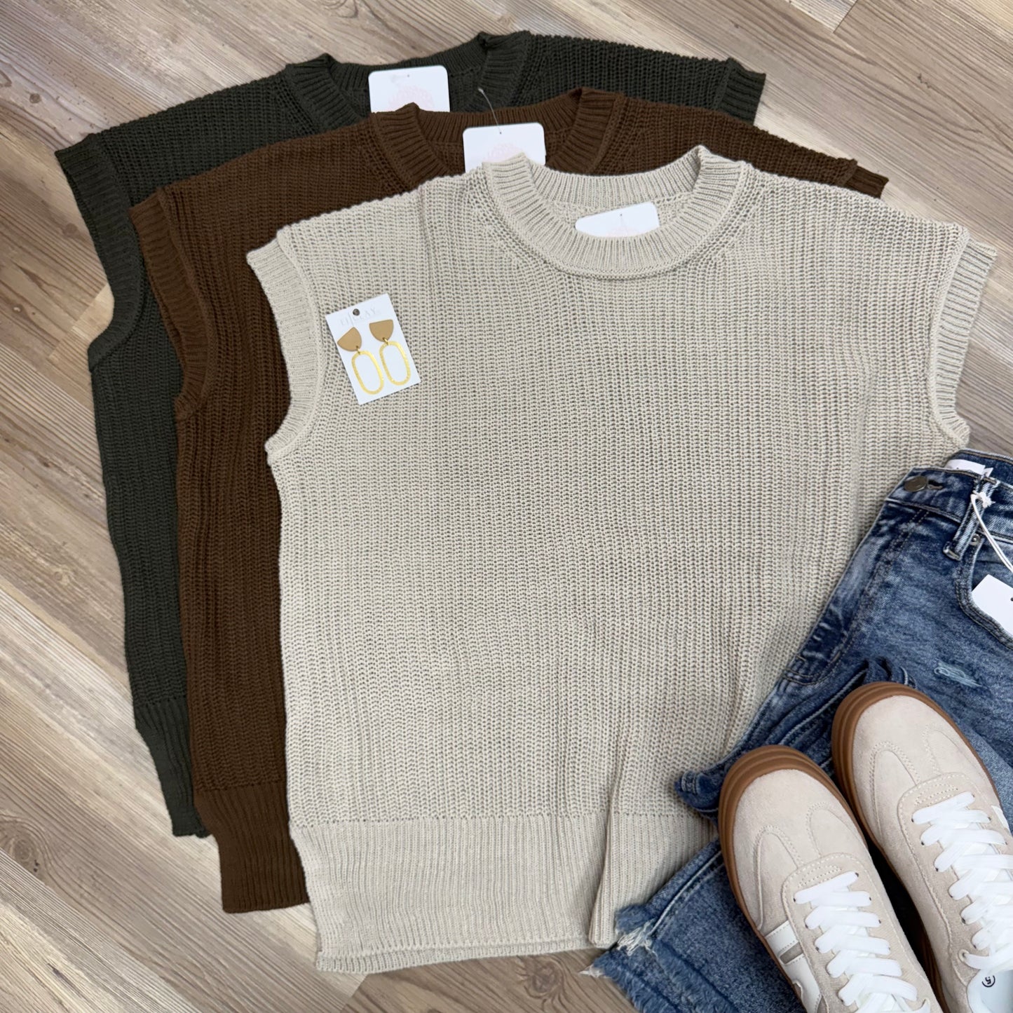 Oversized Crew Neck Short Sleeve Sweater