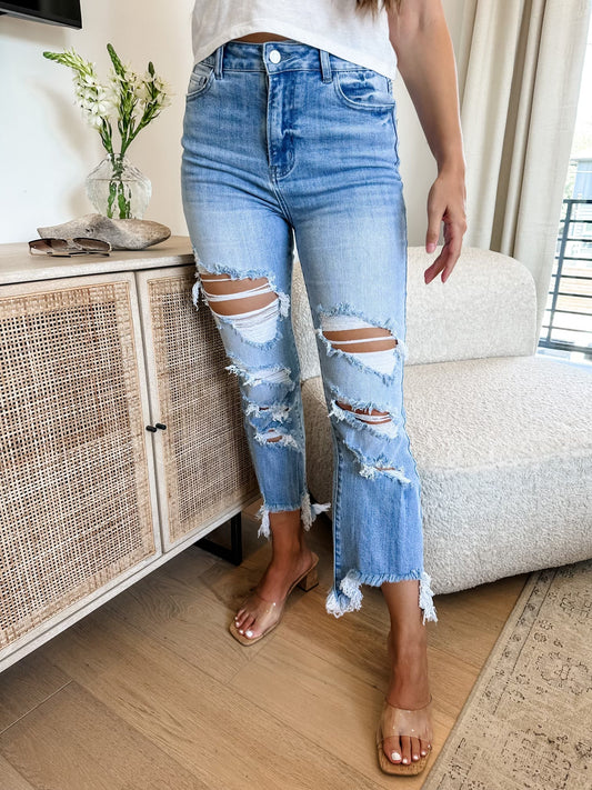 PREORDER - Urban Distressed Crop Jeans