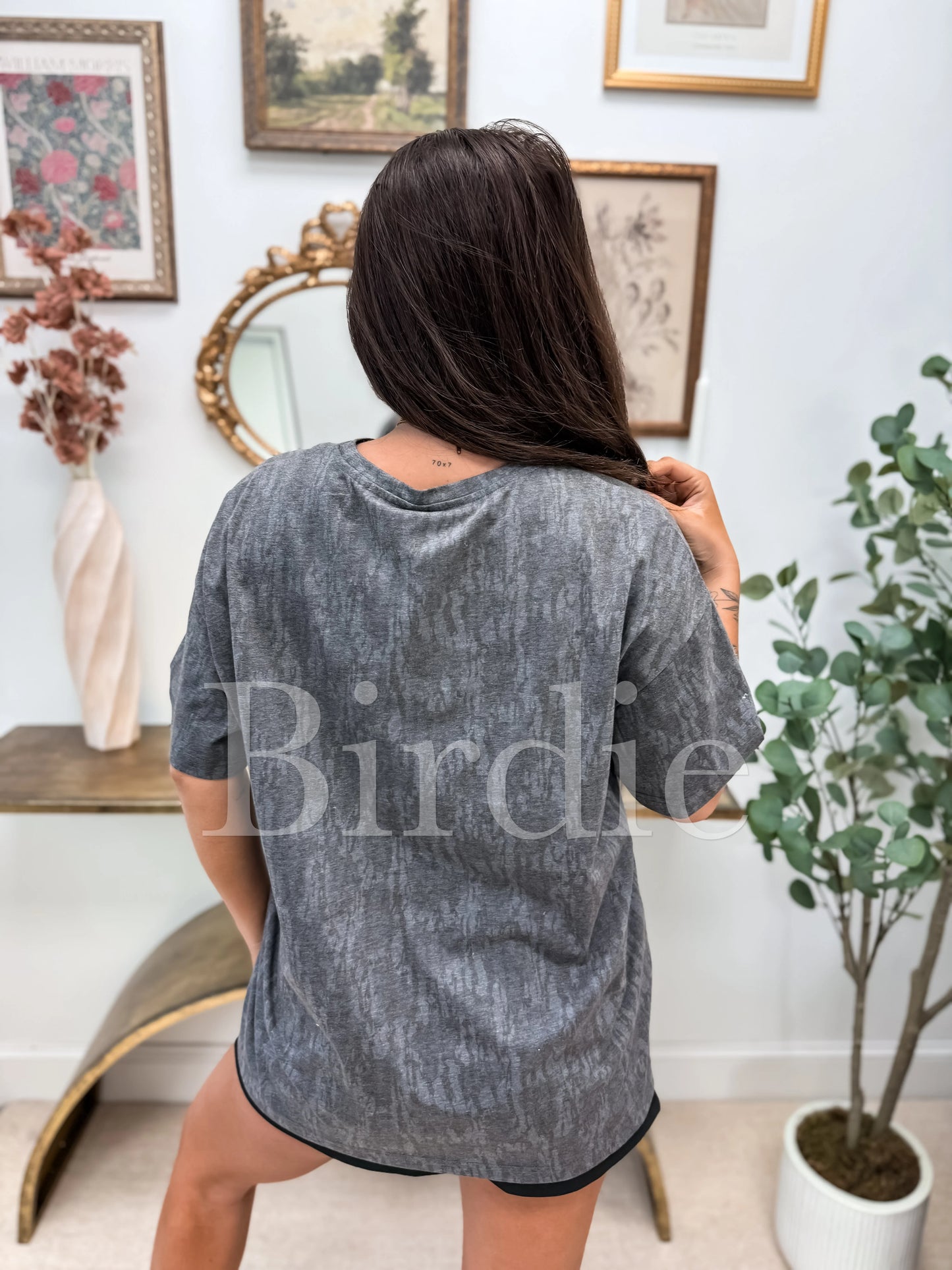 PREORDER - Birdie Oversized Tee - Blackout Birch Camo