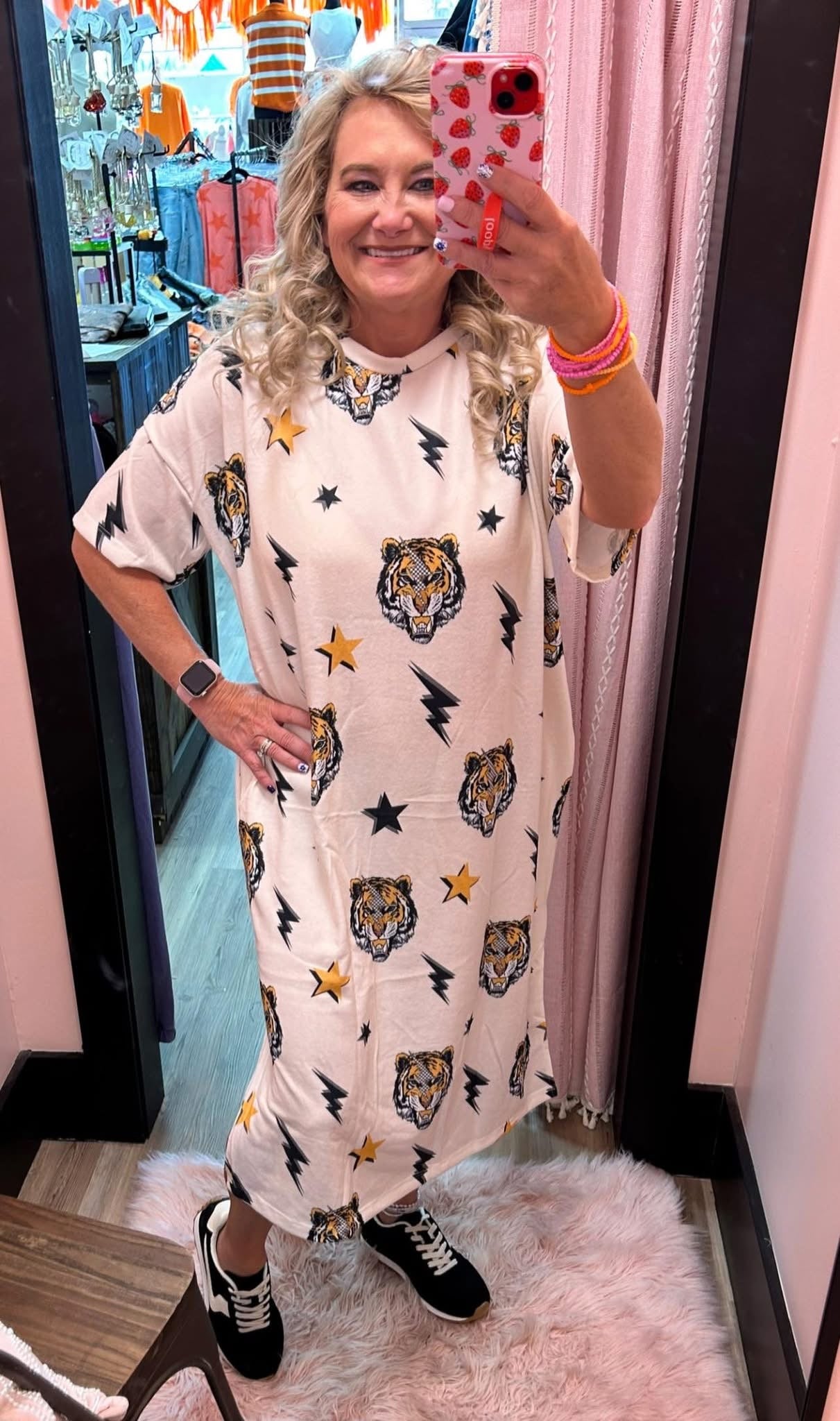 Tiger Print Midi Dress