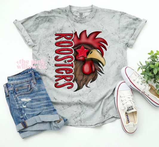 Preppy Roosters Colorblast Comfort Colors Graphic Tee