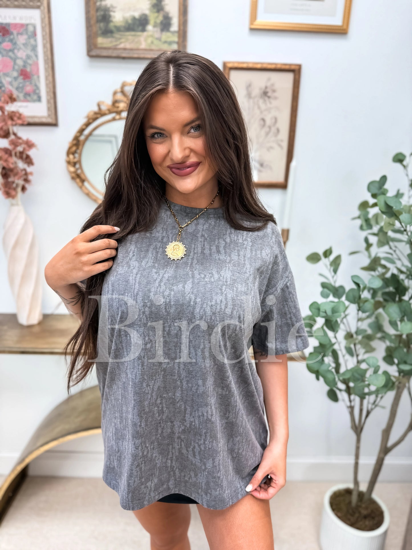 PREORDER - Birdie Oversized Tee - Blackout Birch Camo