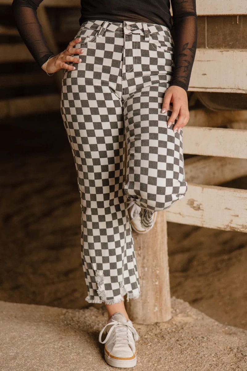 Fast Lane Checkered Jeans
