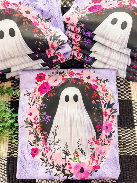 Floral Ghost Comfort Colors Graphic Tee