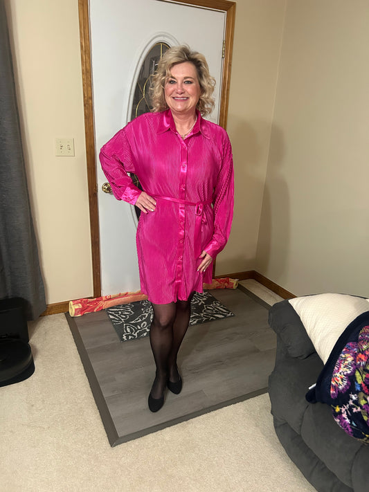 Hot Shot Pleated Tie Dress