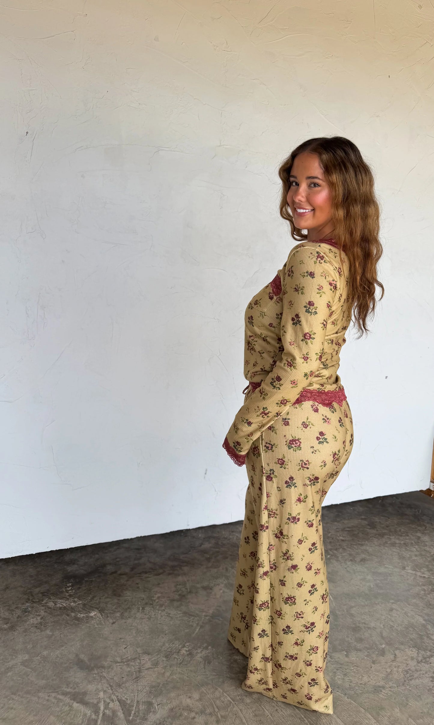 PREORDER - Floral & Lace Waffle PJ Sets