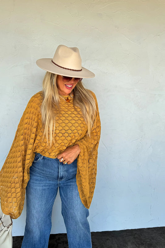 Bell Sleeve Top - Mustard