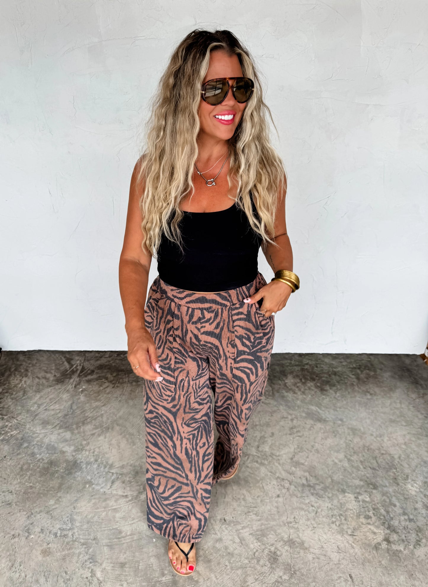 PREORDER - Zebra Haddie Wide Leg Pants