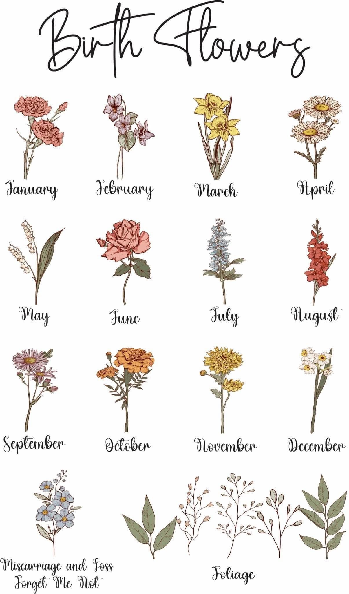 CUSTOM Birth Month Flower Bouquet CC Tees