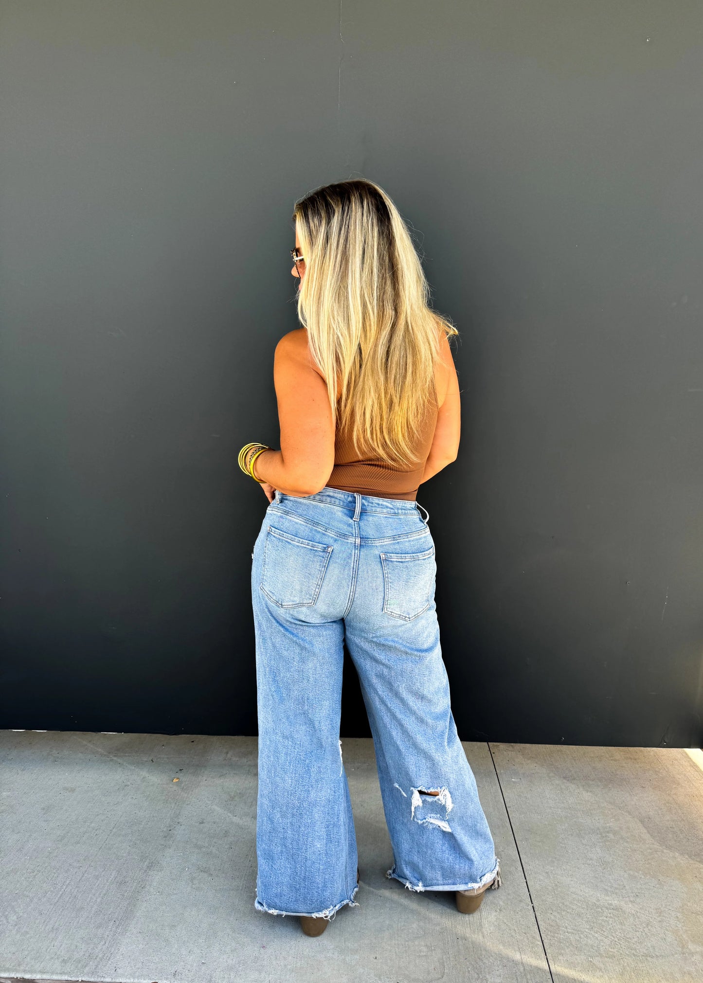 PREORDER - Blakeley Drew Distressed Dad Jeans