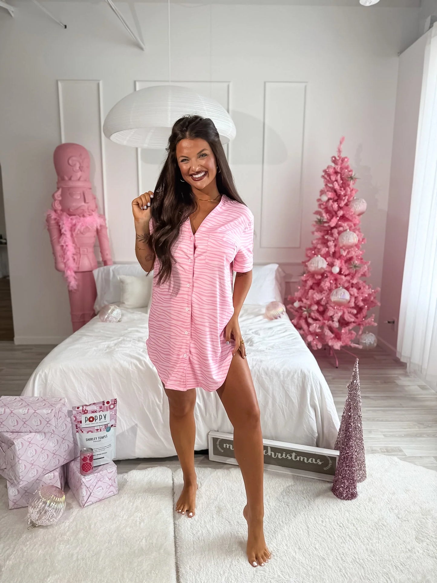 BIRDIE PREORDER - Slumber Dress in Purrfectly Pink