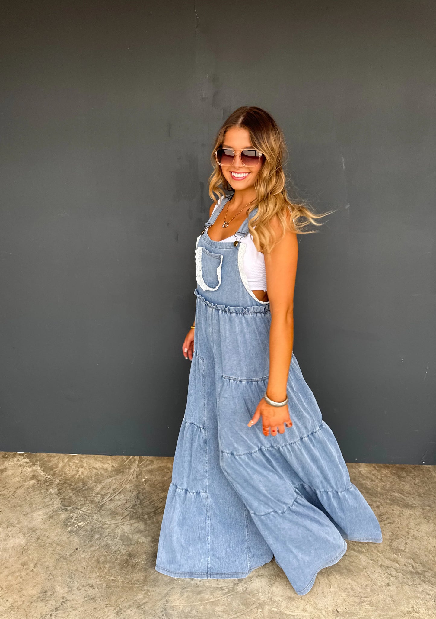Boho & Lace Denim Overalls