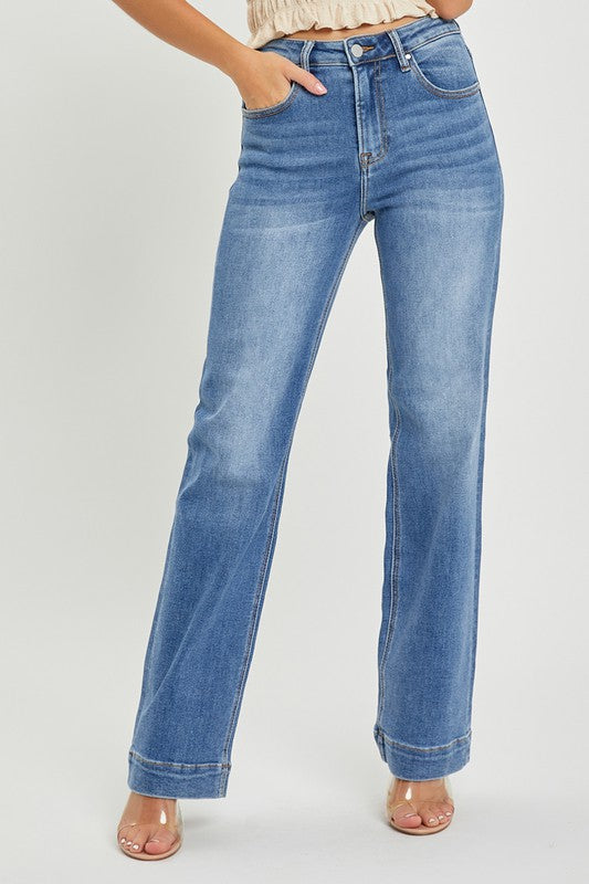 Risen High Rise Straight Jeans