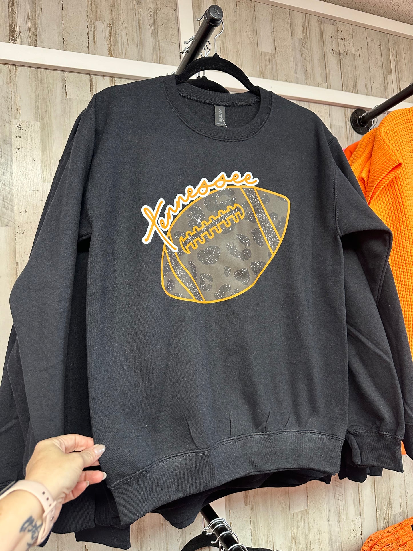 Faux Sparkle Tennessee Football Graphic Sweatshirt