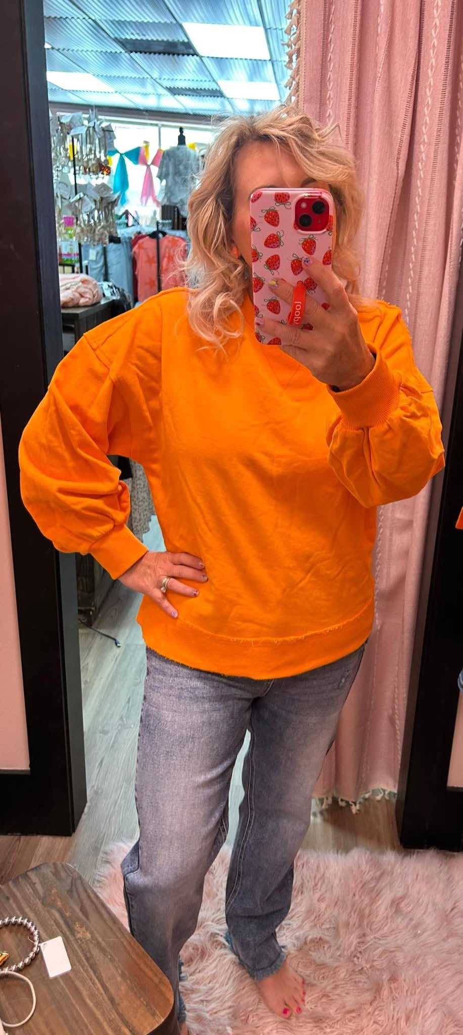 Game Day Heart Patch Washed Sweatshirt