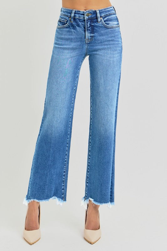 Risen Tummy Control High Rise Straight Jeans
