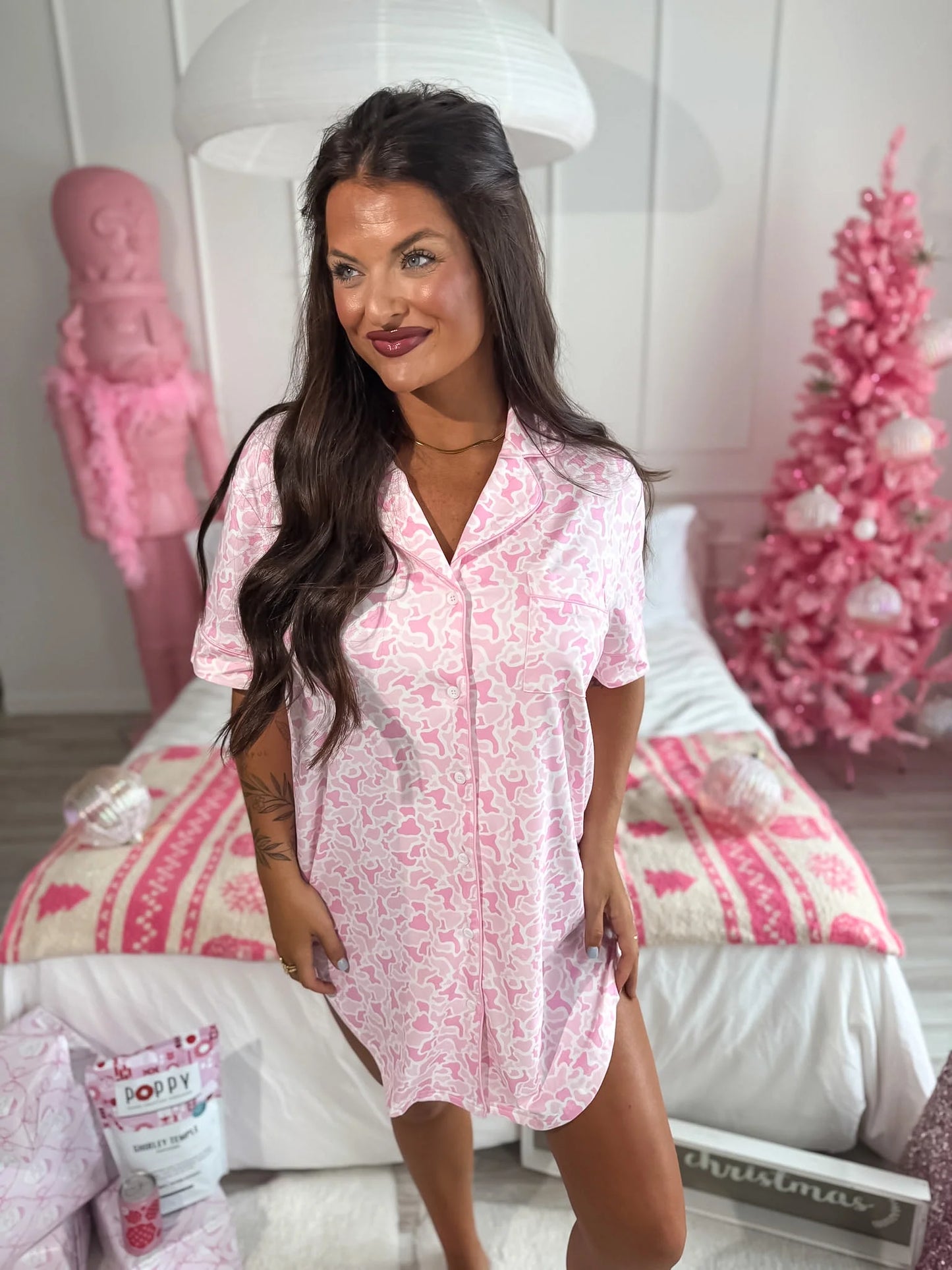 BIRDIE PREORDER - Tee Sleep Dress in Sugar Bloom Duck Camo
