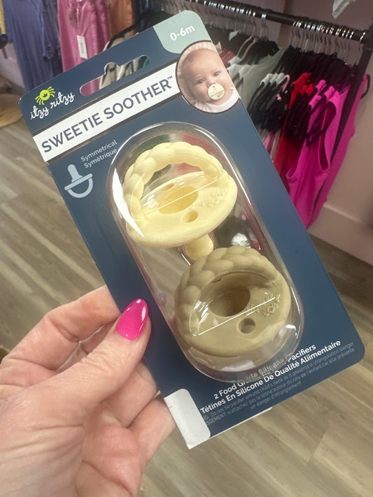 Itzy Ritzy Sweetie Soother Pacifier Sets - Toast/Buttercream