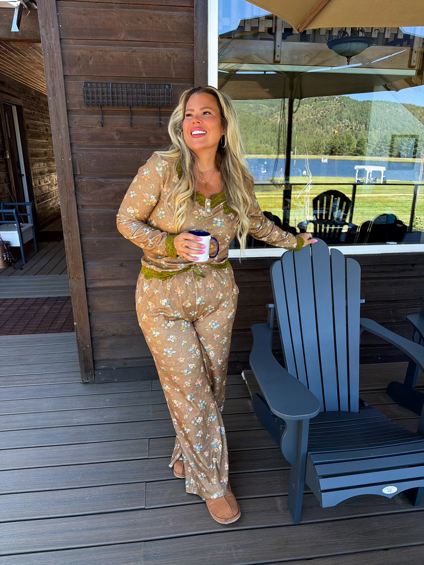 PREORDER - Floral & Lace Waffle PJ Sets