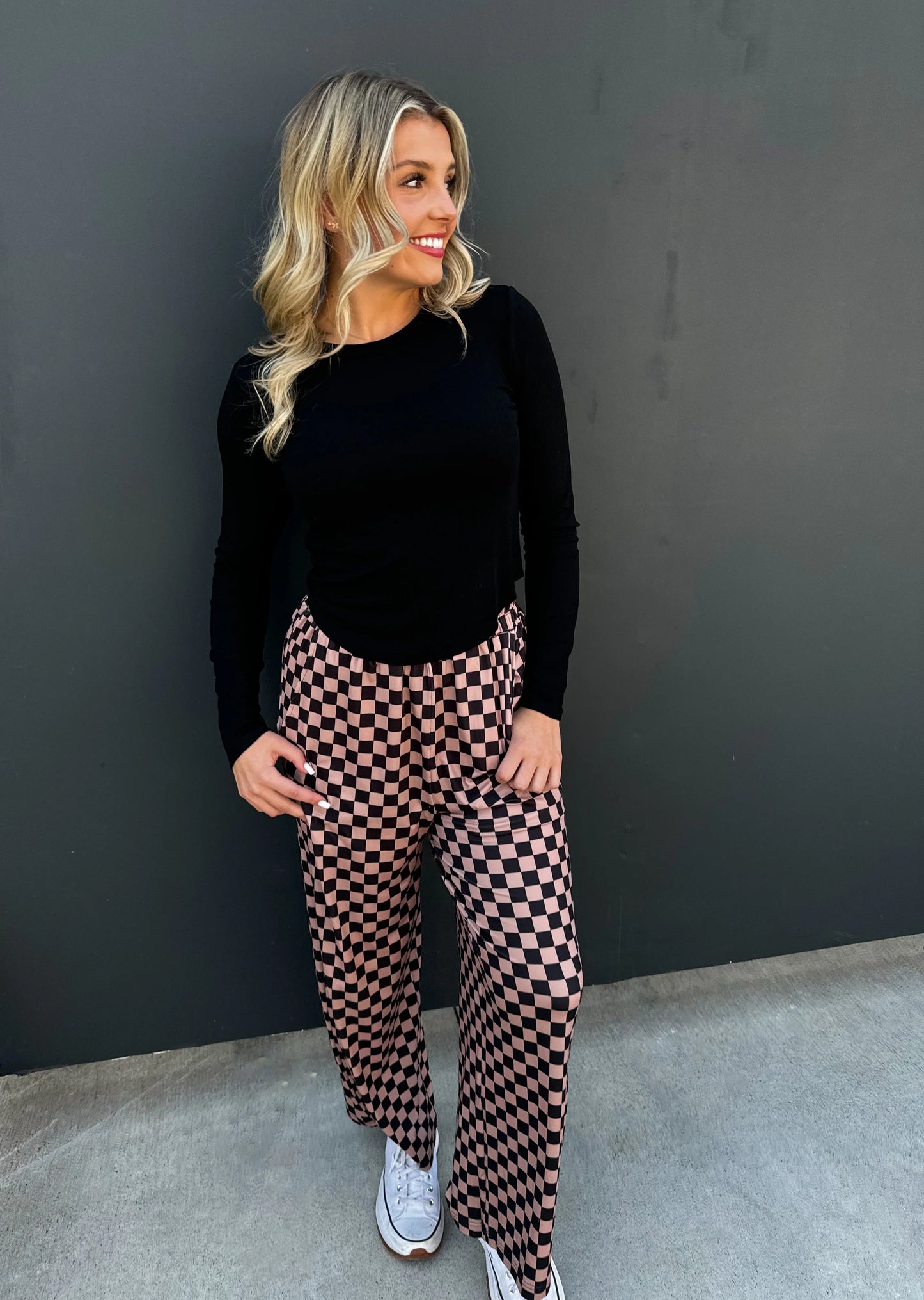 PREORDER - Bold Block Checker Pants - Neutrals