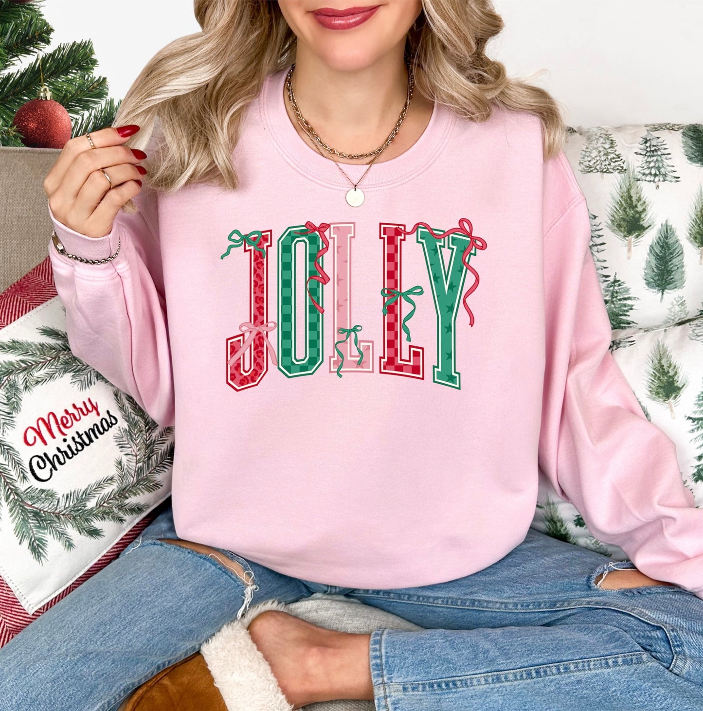 Jolly Christmas Bows Sweatshirt