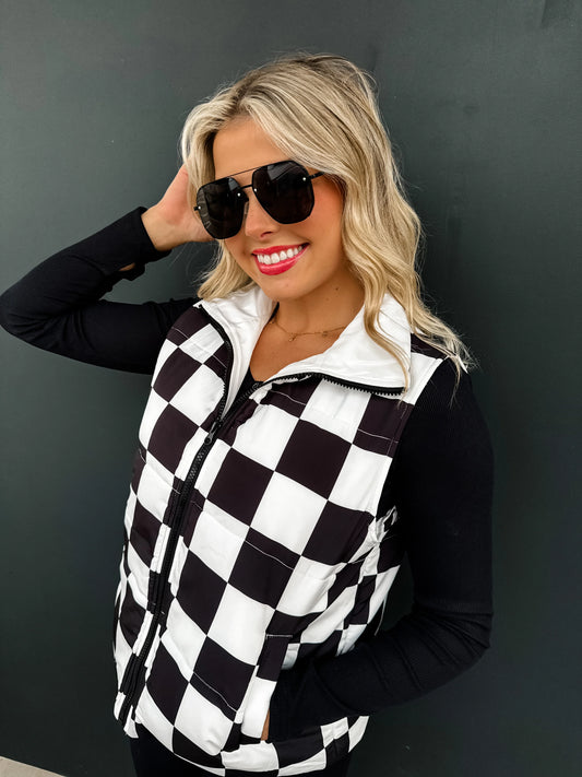 Checker and Western Puffer Vest