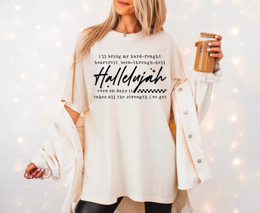 Hard Fought Hallelujah Comfort Colors Graphic Tee