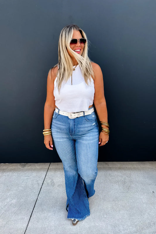 Take Sides Pinstripe Jeans