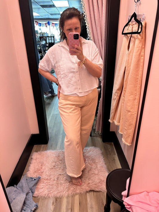 Peach Wash Barrell Jeans