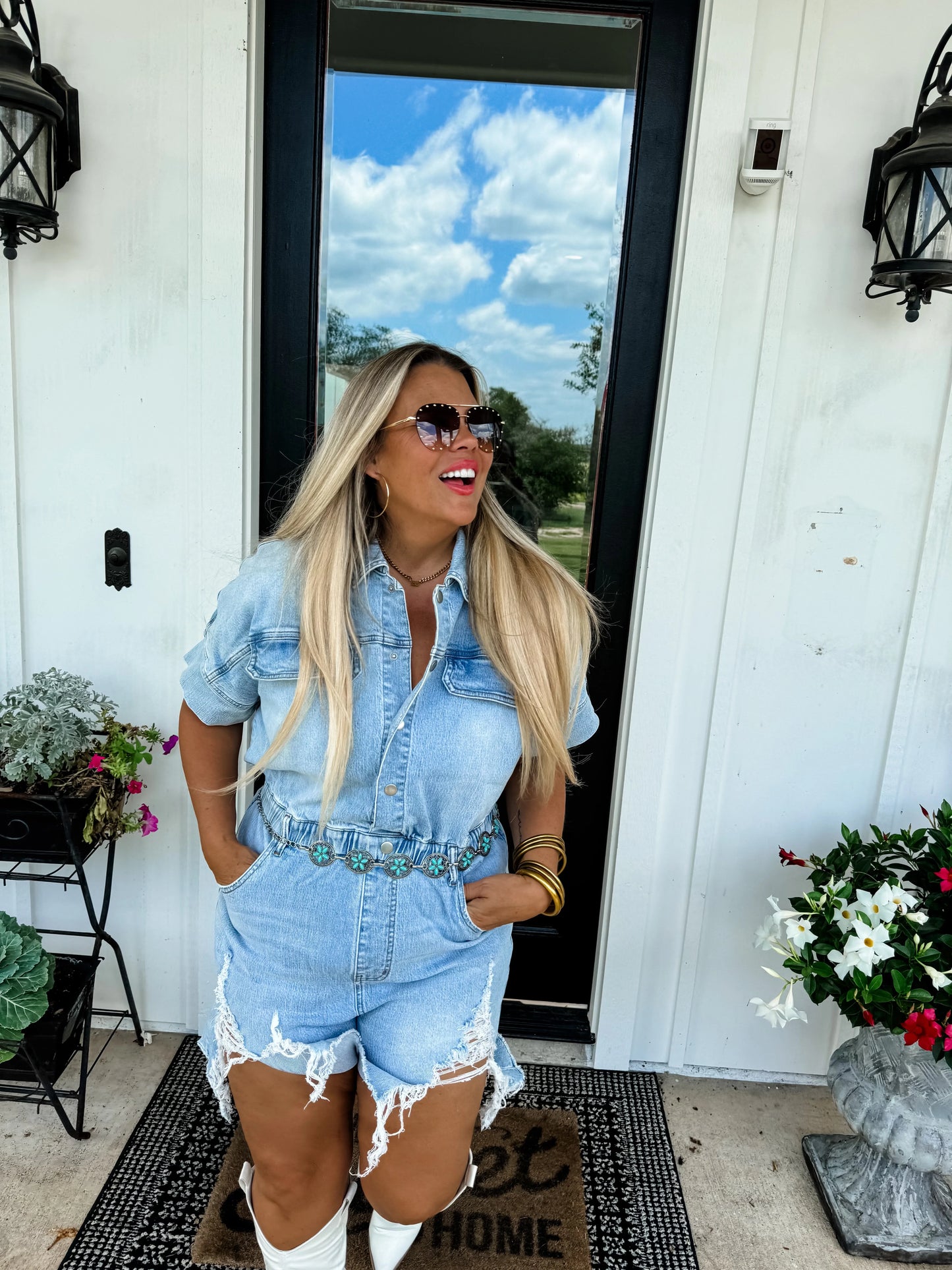 Randi Denim Romper