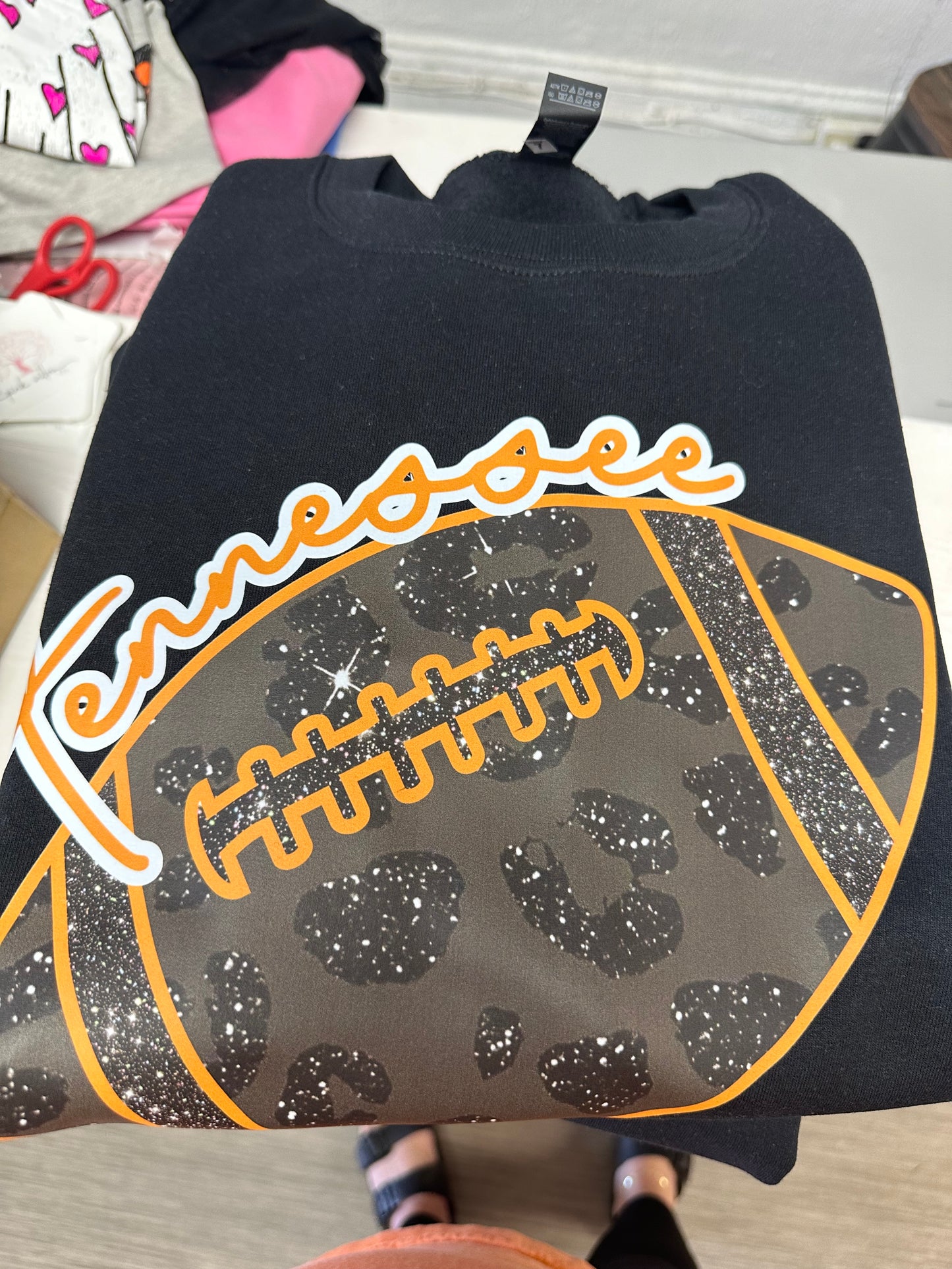 Faux Sparkle Tennessee Football Graphic Sweatshirt