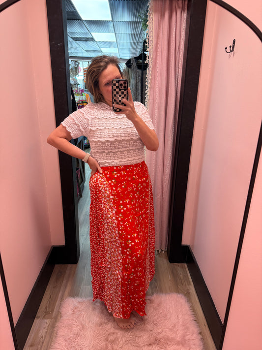 Melanie Skirt - Red Floral