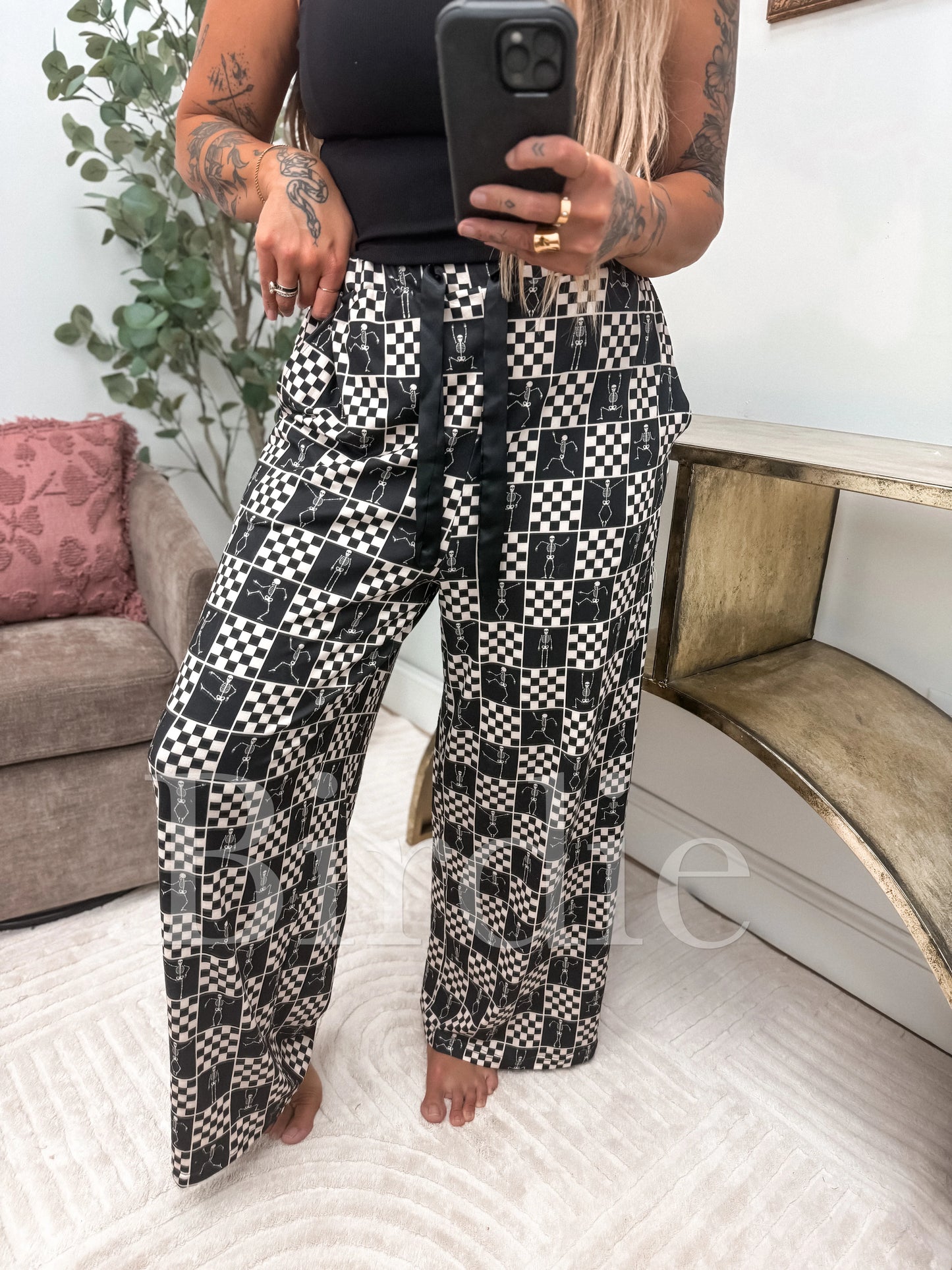 Birdie Stretchy Lounge Pants 2.0 - Boo Board Checkered
