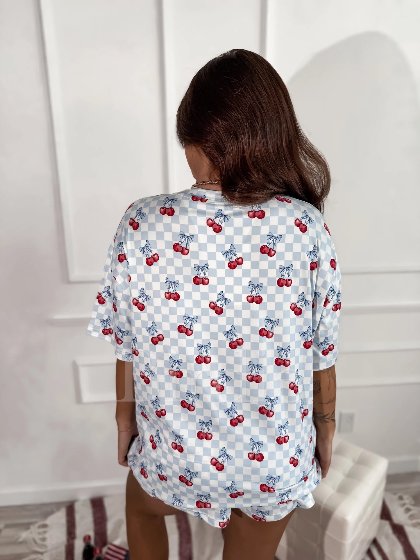 BIRDIE Tee & Boxer Shorts Set - Cherry Bell