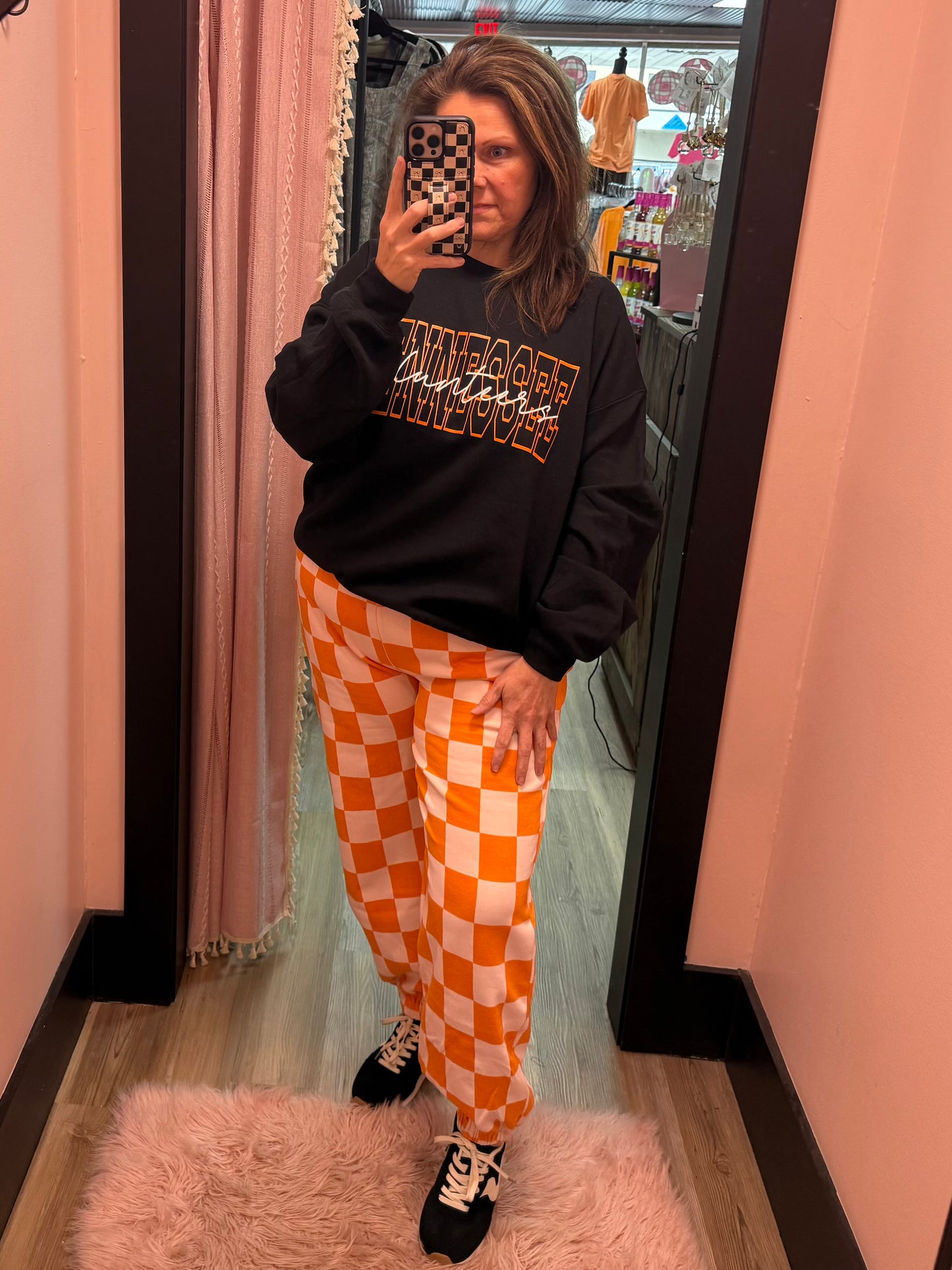 Ampersand Avenue Checkered Joggers - Orange