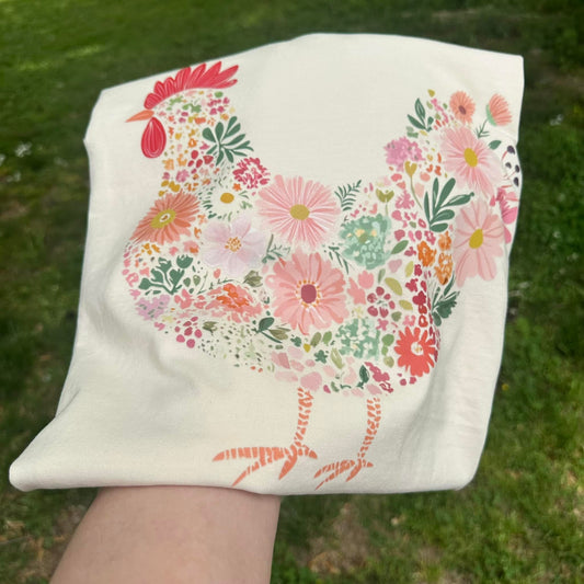 Floral Chicken Graphic Tee