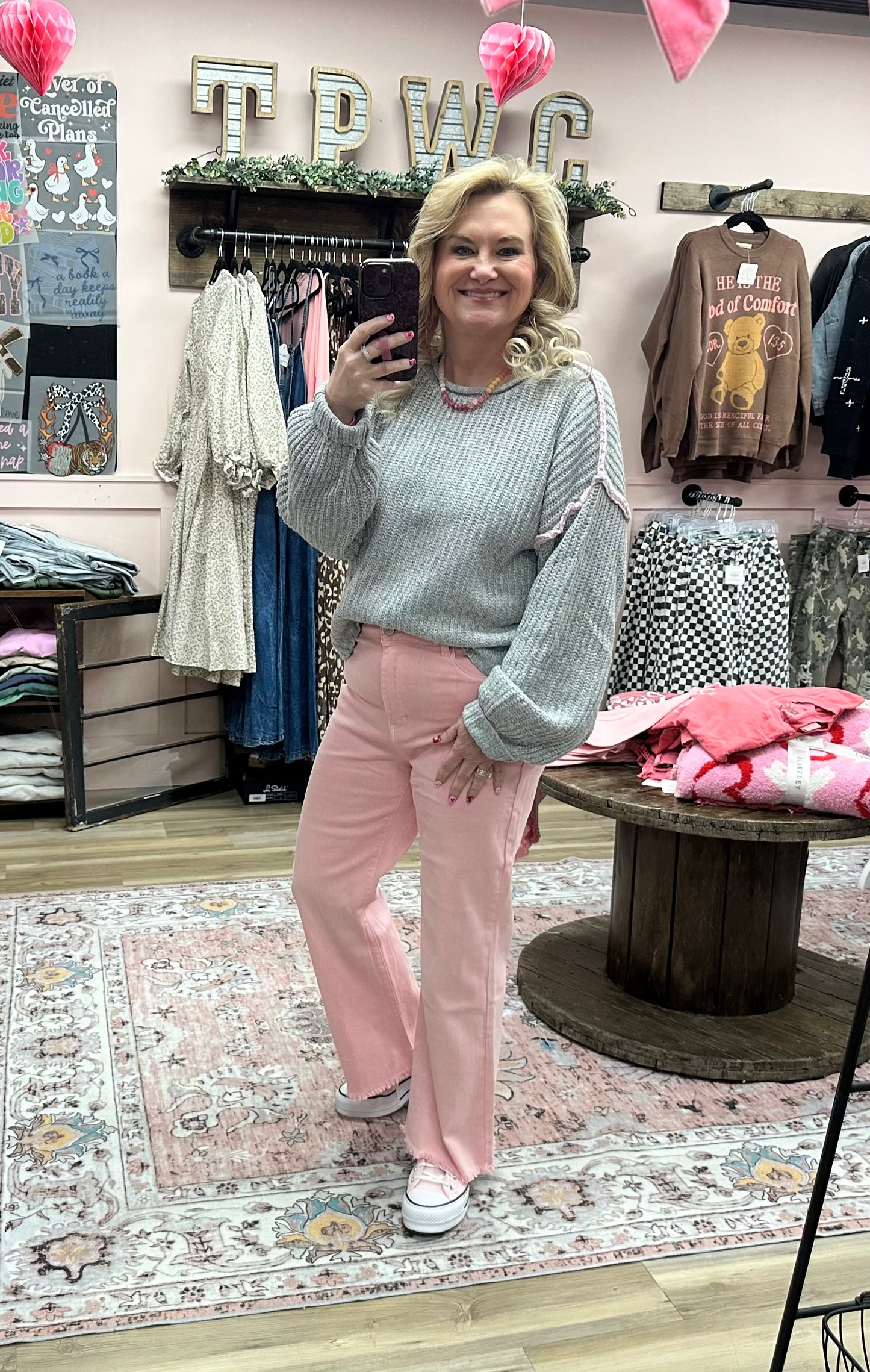 Grey/Pink Sweater