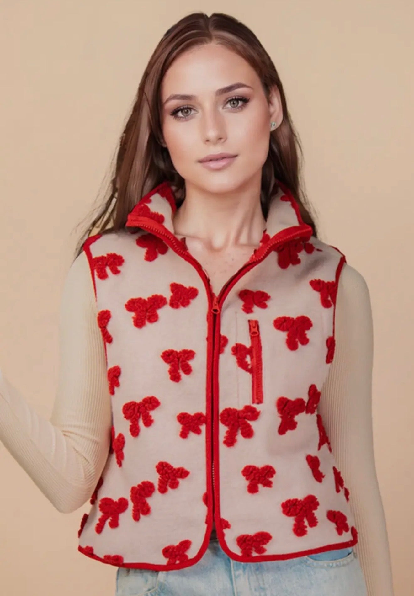 Textured Bow Vest