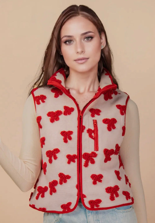 Textured Bow Vest