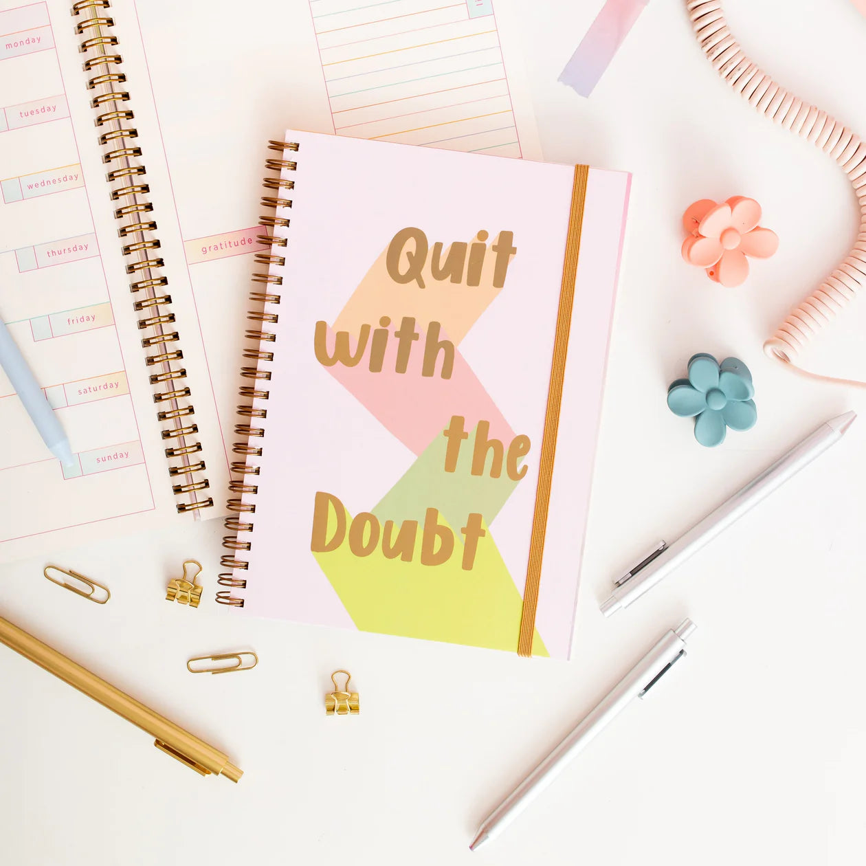 Undated Perpetual Planner - Rainbow Gradient Quit With The Doubt (small)