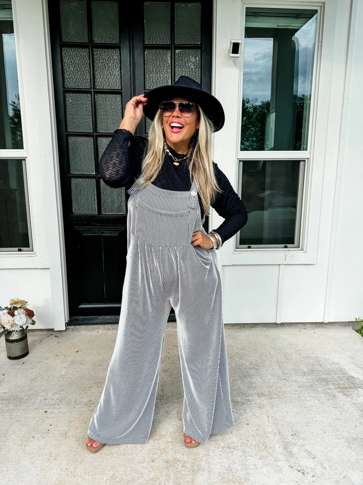 Fall Karli Boho Overalls - 2 Tone Black