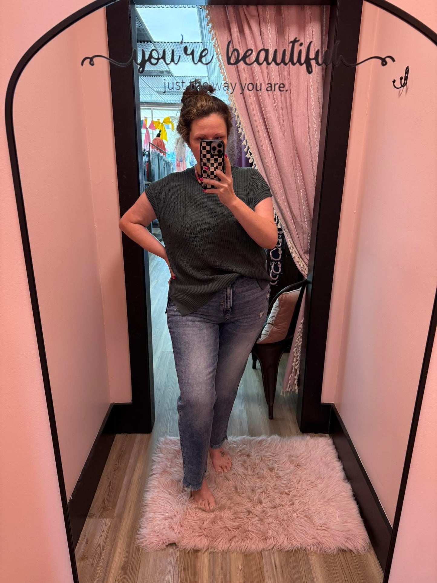 Oversized Crew Neck Short Sleeve Sweater