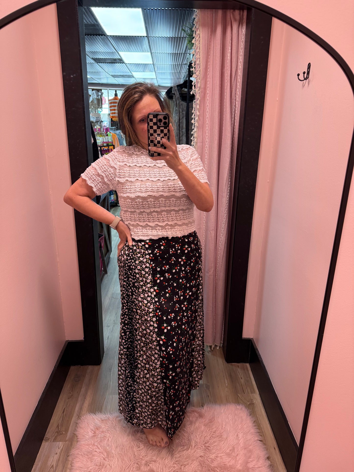 Melanie Skirt - Black Floral